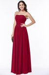 ColsBM Maia Dark Red Classic Strapless Sleeveless Chiffon Floor Length Ribbon Plus Size Bridesmaid Dresses