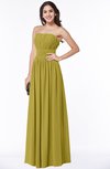 ColsBM Maia Golden Olive Classic Strapless Sleeveless Chiffon Floor Length Ribbon Plus Size Bridesmaid Dresses