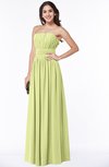 ColsBM Maia Lime Green Classic Strapless Sleeveless Chiffon Floor Length Ribbon Plus Size Bridesmaid Dresses