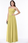 ColsBM Maia Misted Yellow Classic Strapless Sleeveless Chiffon Floor Length Ribbon Plus Size Bridesmaid Dresses