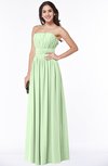 ColsBM Maia Pale Green Classic Strapless Sleeveless Chiffon Floor Length Ribbon Plus Size Bridesmaid Dresses