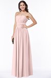 ColsBM Maia Pastel Pink Classic Strapless Sleeveless Chiffon Floor Length Ribbon Plus Size Bridesmaid Dresses