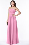 ColsBM Maia Pink Classic Strapless Sleeveless Chiffon Floor Length Ribbon Plus Size Bridesmaid Dresses