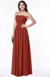 ColsBM Maia Rust Classic Strapless Sleeveless Chiffon Floor Length Ribbon Plus Size Bridesmaid Dresses