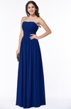 ColsBM Maia Sodalite Blue Classic Strapless Sleeveless Chiffon Floor Length Ribbon Plus Size Bridesmaid Dresses