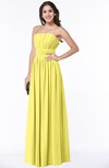 ColsBM Maia Yellow Iris Classic Strapless Sleeveless Chiffon Floor Length Ribbon Plus Size Bridesmaid Dresses