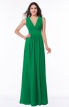 ColsBM Bonnie Jelly Bean Traditional V-neck Zip up Chiffon Floor Length Ruching Plus Size Bridesmaid Dresses