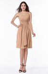 ColsBM Laila Almost Apricot Modern A-line Strapless Zip up Chiffon Pleated Plus Size Bridesmaid Dresses