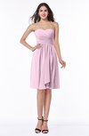 ColsBM Laila Baby Pink Modern A-line Strapless Zip up Chiffon Pleated Plus Size Bridesmaid Dresses