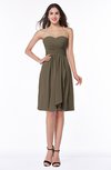 ColsBM Laila Carafe Brown Modern A-line Strapless Zip up Chiffon Pleated Plus Size Bridesmaid Dresses