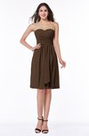ColsBM Laila Chocolate Brown Modern A-line Strapless Zip up Chiffon Pleated Plus Size Bridesmaid Dresses