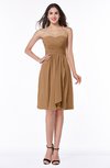 ColsBM Laila Light Brown Modern A-line Strapless Zip up Chiffon Pleated Plus Size Bridesmaid Dresses