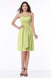 ColsBM Laila Lime Green Modern A-line Strapless Zip up Chiffon Pleated Plus Size Bridesmaid Dresses