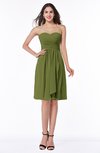 ColsBM Laila Olive Green Modern A-line Strapless Zip up Chiffon Pleated Plus Size Bridesmaid Dresses
