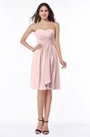 ColsBM Laila Pastel Pink Modern A-line Strapless Zip up Chiffon Pleated Plus Size Bridesmaid Dresses
