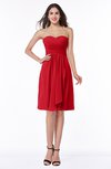 ColsBM Laila Red Modern A-line Strapless Zip up Chiffon Pleated Plus Size Bridesmaid Dresses