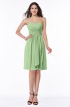 ColsBM Laila Sage Green Modern A-line Strapless Zip up Chiffon Pleated Plus Size Bridesmaid Dresses