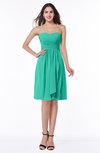 ColsBM Laila Viridian Green Modern A-line Strapless Zip up Chiffon Pleated Plus Size Bridesmaid Dresses