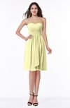 ColsBM Laila Wax Yellow Modern A-line Strapless Zip up Chiffon Pleated Plus Size Bridesmaid Dresses