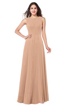 ColsBM Hazel Almost Apricot Modern A-line Sleeveless Zip up Floor Length Pleated Plus Size Bridesmaid Dresses