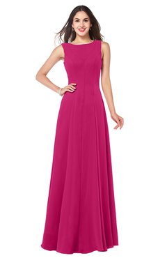ColsBM Hazel Beetroot Purple Modern A-line Sleeveless Zip up Floor Length Pleated Plus Size Bridesmaid Dresses