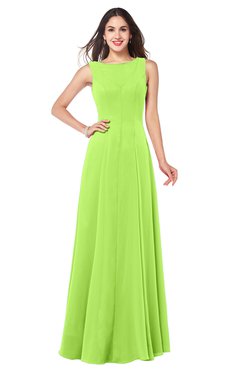 ColsBM Hazel Bright Green Modern A-line Sleeveless Zip up Floor Length Pleated Plus Size Bridesmaid Dresses
