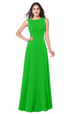 ColsBM Hazel Classic Green Modern A-line Sleeveless Zip up Floor Length Pleated Plus Size Bridesmaid Dresses