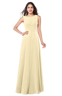 ColsBM Hazel Cornhusk Modern A-line Sleeveless Zip up Floor Length Pleated Plus Size Bridesmaid Dresses