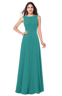 ColsBM Hazel Emerald Green Modern A-line Sleeveless Zip up Floor Length Pleated Plus Size Bridesmaid Dresses