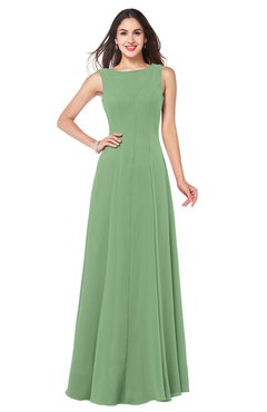ColsBM Hazel Fair Green Modern A-line Sleeveless Zip up Floor Length Pleated Plus Size Bridesmaid Dresses