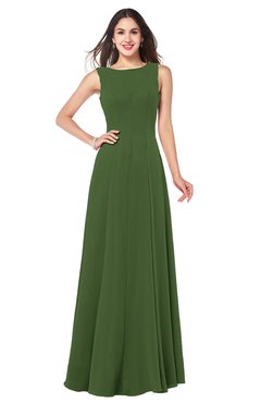 ColsBM Hazel Garden Green Modern A-line Sleeveless Zip up Floor Length Pleated Plus Size Bridesmaid Dresses