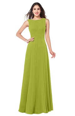 ColsBM Hazel Green Oasis Modern A-line Sleeveless Zip up Floor Length Pleated Plus Size Bridesmaid Dresses