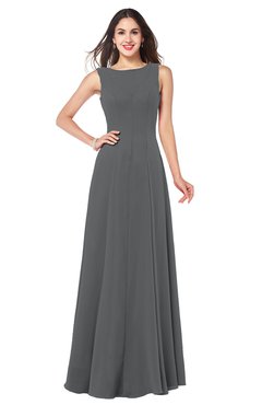 ColsBM Hazel Grey Modern A-line Sleeveless Zip up Floor Length Pleated Plus Size Bridesmaid Dresses