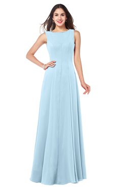 ColsBM Hazel Ice Blue Modern A-line Sleeveless Zip up Floor Length Pleated Plus Size Bridesmaid Dresses