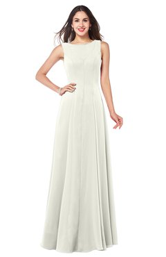 ColsBM Hazel Ivory Modern A-line Sleeveless Zip up Floor Length Pleated Plus Size Bridesmaid Dresses