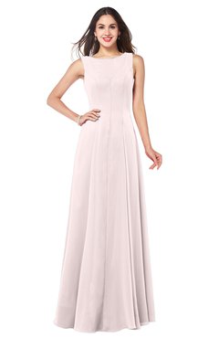 ColsBM Hazel Light Pink Modern A-line Sleeveless Zip up Floor Length Pleated Plus Size Bridesmaid Dresses
