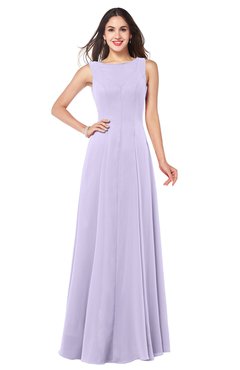ColsBM Hazel Light Purple Modern A-line Sleeveless Zip up Floor Length Pleated Plus Size Bridesmaid Dresses