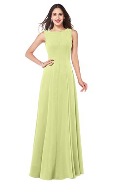 ColsBM Hazel Lime Sherbet Modern A-line Sleeveless Zip up Floor Length Pleated Plus Size Bridesmaid Dresses