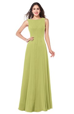 ColsBM Hazel Linden Green Modern A-line Sleeveless Zip up Floor Length Pleated Plus Size Bridesmaid Dresses