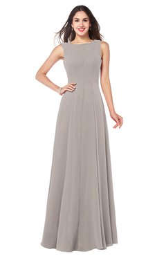 ColsBM Hazel Mushroom Modern A-line Sleeveless Zip up Floor Length Pleated Plus Size Bridesmaid Dresses