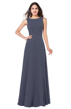 ColsBM Hazel Nightshadow Blue Modern A-line Sleeveless Zip up Floor Length Pleated Plus Size Bridesmaid Dresses