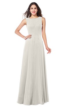 ColsBM Hazel Off White Modern A-line Sleeveless Zip up Floor Length Pleated Plus Size Bridesmaid Dresses