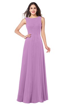 ColsBM Hazel Orchid Modern A-line Sleeveless Zip up Floor Length Pleated Plus Size Bridesmaid Dresses