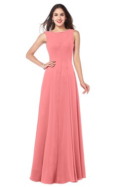 ColsBM Hazel Shell Pink Modern A-line Sleeveless Zip up Floor Length Pleated Plus Size Bridesmaid Dresses