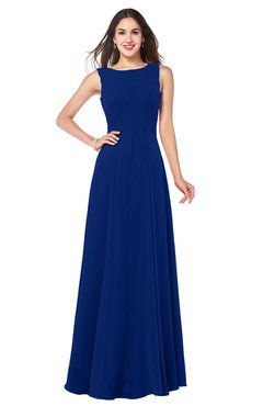 ColsBM Hazel Sodalite Blue Modern A-line Sleeveless Zip up Floor Length Pleated Plus Size Bridesmaid Dresses
