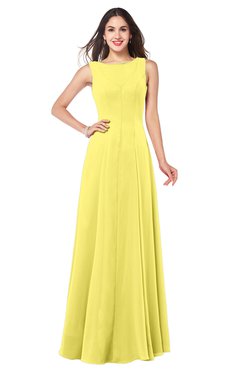 ColsBM Hazel Yellow Iris Modern A-line Sleeveless Zip up Floor Length Pleated Plus Size Bridesmaid Dresses