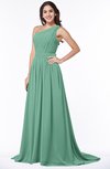 ColsBM Kiana Beryl Green Gorgeous Zipper Chiffon Sweep Train Pleated Evening Dresses