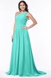 ColsBM Kiana Blue Turquoise Gorgeous Zipper Chiffon Sweep Train Pleated Evening Dresses