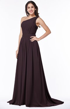 ColsBM Kiana Italian Plum Gorgeous Zipper Chiffon Sweep Train Pleated Evening Dresses