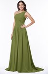 ColsBM Kiana Olive Green Gorgeous Zipper Chiffon Sweep Train Pleated Evening Dresses